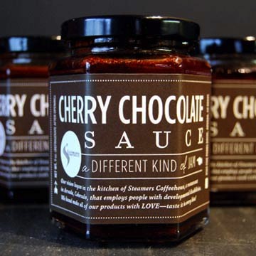 FOOD-Sauce Cherry Chocolate Sauce by Steamer's Coffeehouse Colorado - Honey Bear Fruit Baskets