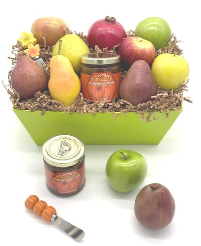 BSK3-Shippable Fall/Winter Fruit Market Tray - Honey Bear Fruit Baskets
